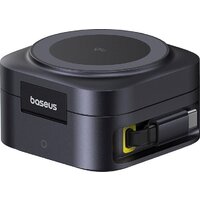 Сетевое зарядное Baseus PicoGo Series 2-in-1 Magnetic Wireless Charger Qi2 67W P10276800123-00 (черный) - Изображение №2 — Chaika Market