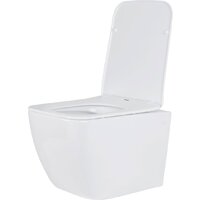 Унитаз подвесной Roxen Cube One Rimless 6 в 1 StounFix Dual Fresh 579341 (кнопка: черный матовый) - Изображение №6 — Chaika Market