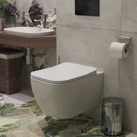 Унитаз подвесной Roxen Cube One Rimless 6 в 1 StounFix Dual Fresh 579341 (кнопка: черный матовый) - Изображение №13 — Chaika Market