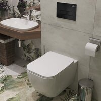 Унитаз подвесной Roxen Cube One Rimless 6 в 1 StounFix Dual Fresh 579341 (кнопка: черный матовый) - Изображение №12 — Chaika Market