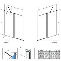 Стеклянная шторка для ванны Radaway Nes PND II 110 - Изображение №4 — Chaika Market
