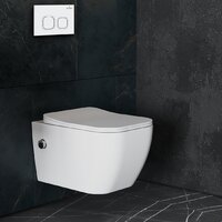Унитаз подвесной Roxen Cube Bidet в комплекте с инсталляцией StounFix Dual Fresh 6 в 1 542448 (кнопка: белый глянец) - Изображение №12 — Chaika Market