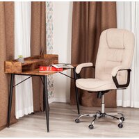 Офисное кресло TetChair СН9944 флок/хром (бежевый) - Изображение №23 — Chaika Market