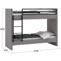 Двухъярусная кровать Трия Дарси с мягкой обивкой (велюр светло-серый) - Изображение №3 — Chaika Market