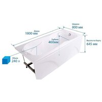 Ванна Triton Цезарь Экстра 180x80 - Изображение №6 — Chaika Market