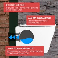 Унитаз подвесной Saniteco KW-9004WS + Marberg 507 RD MT-BL + Marberg 507 - Изображение №5 — Chaika Market