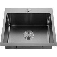 Кухонная мойка GranFest Metal нержавеющая сталь AISI 304 PVD GF-5050 Графит (с сифоном) — Chaika Market