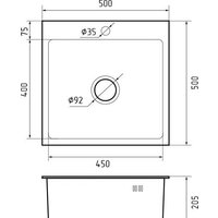 Кухонная мойка GranFest Metal нержавеющая сталь AISI 304 PVD GF-5050 Графит (с сифоном) - Изображение №4 — Chaika Market