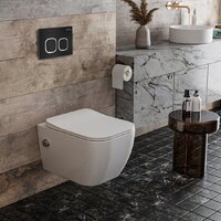 Унитаз подвесной Roxen Cube Bidet One Rimless 6 в 1 StounFix Dual Fresh 546731 (кнопка: черный матовый) - Изображение №8 — Chaika Market