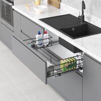 Корзина выдвижная Starax S-2354-A 90 (крепление на фасаде, антрацит) - Изображение №2 — Chaika Market