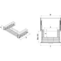 Корзина выдвижная Starax S-2354-A 90 (крепление на фасаде, антрацит) - Изображение №3 — Chaika Market