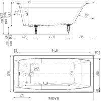 Ванна Универсал Эталон 150x70 (с ножками) - Изображение №3 — Chaika Market