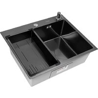 Кухонная мойка ARFEKA Eco AR мойка 600*500, коландер G, дозатор Black Decor Millet — Chaika Market