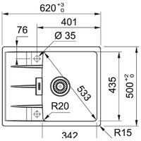 Кухонная мойка Franke Centro CNG 611/211-62 Fragranite 114.0639.679 (бежевый) - Изображение №2 — Chaika Market