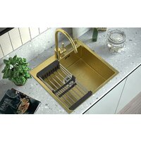 Кухонная мойка ARFEKA Eco AR 500*500 Golden PVD Nano - Изображение №6 — Chaika Market