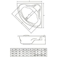Ванна Bonito Home Andro 150x150 (с ножками) - Изображение №3 — Chaika Market