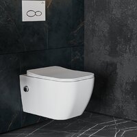 Унитаз подвесной Roxen Cube Bidet 530135-01X Rimless Soft Close с функцией биде — Chaika Market