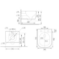 Унитаз подвесной Roxen Cube Bidet 530135-01X Rimless Soft Close с функцией биде - Изображение №14 — Chaika Market