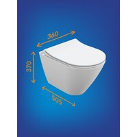 Унитаз подвесной Cersanit City Smart CO DPL EO Slim (с кнопкой Twins 63523 хром глянцевый) - Изображение №10 — Chaika Market