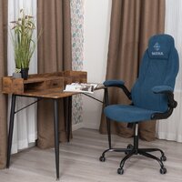 Офисное кресло TetChair Bazuka metalBL (велюр, синий, 32) - Изображение №13 — Chaika Market