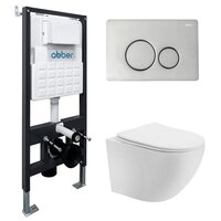 Унитаз подвесной Abber Bequem AC1100T-AC0105-AC0121 (с кнопкой смыва) — Chaika Market