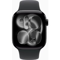 Умные часы Apple Watch Series 11 46 мм (алюминиевый корпус, черный/черный, спортивный силиконовый ремешок S/M) - Изображение №2 — Chaika Market