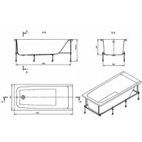 Ванна Roca Elba 170x75 248507000 (без монтажного комплекта) - Изображение №4 — Chaika Market