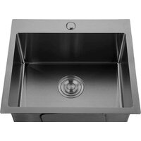 Кухонная мойка GranFest Metal нержавеющая сталь AISI 304 PVD GF-5045 Графит (с сифоном) — Chaika Market