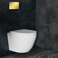 Унитаз подвесной Roxen Antares в комплекте с инсталляцией StounFix Dual Fresh 6 в 1 968011 (кнопка: золото глянцевое ) - Изображение №9 — Chaika Market