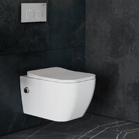 Унитаз подвесной Roxen Cube Bidet One Rimless 6 в 1 StounFix Dual Fresh 569118 (кнопка: матовая) - Изображение №12 — Chaika Market