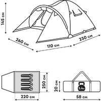 Треккинговая палатка RSP Outdoors Deep 4 (зеленый) - Изображение №13 — Chaika Market