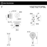 Душевой гарнитур  Whitecross Y YSET02TOPBL (черный матовый) - Изображение №3 — Chaika Market
