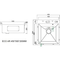 Кухонная мойка ARFEKA ECO AR 450*500 BLACK PVD NANO - Изображение №9 — Chaika Market