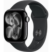 Умные часы Apple Watch Series 11 42 мм (алюминиевый корпус, черный/черный, спортивный силиконовый ремешок S/M) — Chaika Market