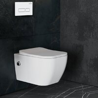 Унитаз подвесной Roxen Cube Bidet в комплекте с инсталляцией StounFix Dual Fresh 6 в 1 577477 (кнопка: белый глянец) - Изображение №11 — Chaika Market