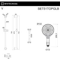 Душевой гарнитур  Whitecross SET51TOPGLB (брашированное золото) - Изображение №2 — Chaika Market