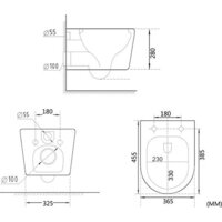 Унитаз подвесной Roxen Simple Compact в комплекте с инсталляцией StounFix Dual Fresh 6 в 1 966686 (кнопка: бежевый) - Изображение №15 — Chaika Market