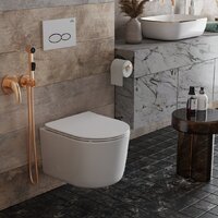 Унитаз подвесной Roxen Simple Compact в комплекте с инсталляцией StounFix Dual Fresh 6 в 1 966686 (кнопка: бежевый) - Изображение №13 — Chaika Market