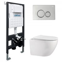 Унитаз подвесной Abber Bequem AC1100-AC0105-AC0121 (с кнопкой смыва) — Chaika Market