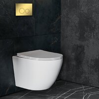 Унитаз подвесной Roxen Antares в комплекте с инсталляцией StounFix Dual Fresh 6 в 1 968010 (кнопка: золото глянцевое ) - Изображение №9 — Chaika Market