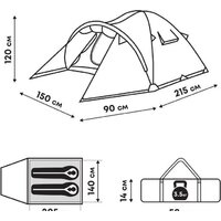 Треккинговая палатка RSP Outdoors Deep 2 - Изображение №14 — Chaika Market
