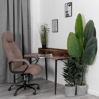 Офисное кресло TetChair Boss metalBL (ткань, светло-коричневый, KUB 03) - Изображение №15 — Chaika Market