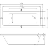 Ванна Bonito Home Saga 180x80 BH-SA-206-180-80/St (с ножками) - Изображение №4 — Chaika Market