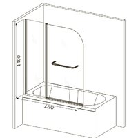 Стеклянная шторка для ванны Roxen Brimen 52010-120 120х140 - Изображение №11 — Chaika Market