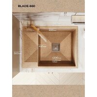 Кухонная мойка Polygran Blade 660 (песочный) - Изображение №2 — Chaika Market