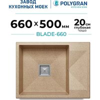 Кухонная мойка Polygran Blade 660 (песочный) — Chaika Market