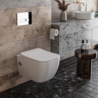 Унитаз подвесной Roxen Cube Bidet One Rimless 6 в 1 StounFix Dual Fresh 596716 (кнопка: хром) - Изображение №12 — Chaika Market