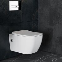 Унитаз подвесной Roxen Cube Bidet One Rimless 6 в 1 StounFix Dual Fresh 596716 (кнопка: хром) - Изображение №11 — Chaika Market