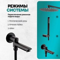 Душевая система  Grocenberg GB5099BL-1 (черный матовый) - Изображение №10 — Chaika Market