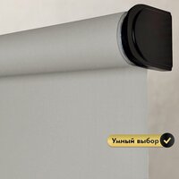 Рулонная электроштора НеоФьюжен Эден 250 230х200 левая (серый лен, черная фурнитура) - Изображение №5 — Chaika Market